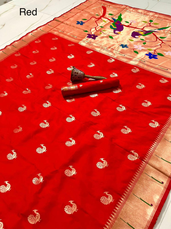 PURE SOFT GOLD ZARI KANJIVARAM  PAITHANI SILK SAREE #NF8517