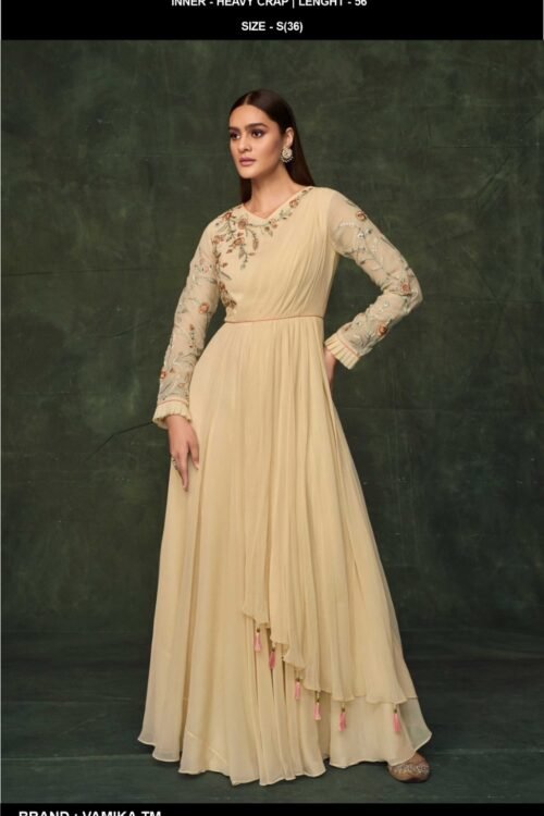 Heavy Georgette Embroidered & Handwork Gown