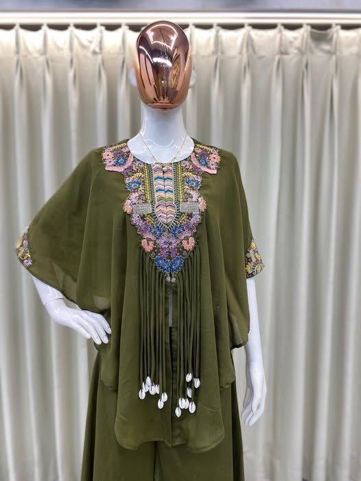 Trendy Indo Western 3-Piece Set with Sequins Embroidery - Image 3