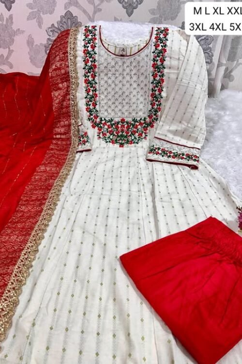 Elegant Cotton Embroidered Kurti with Sequins Work