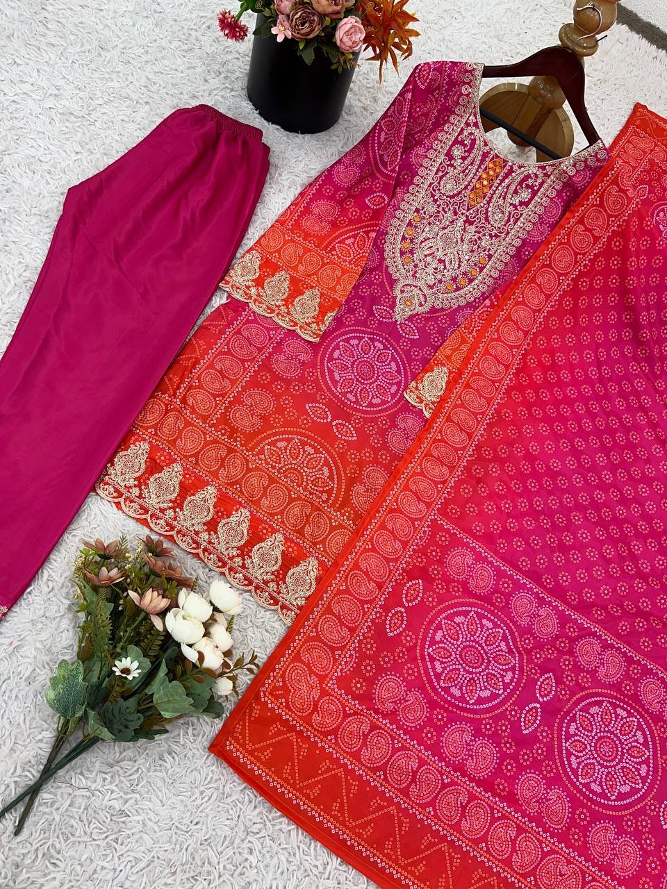 Presenting New Designer Collection In Pure Natural Crep With Heavy Embroidery Coding Dori-Sequence Work Top-Bottom And Dupatta Set Fully Stitched Ready To Wear - Image 3