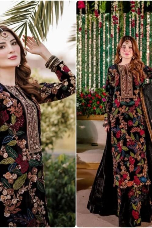 *  👗New 🦋 Designer Wedding Wear Look Velvet Top-Lehenga & Dupatta Set*👗 NF10532