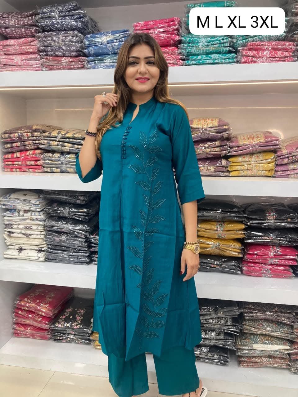 A-LINE KURTI WITH PLAZZO NF10542 - Image 4