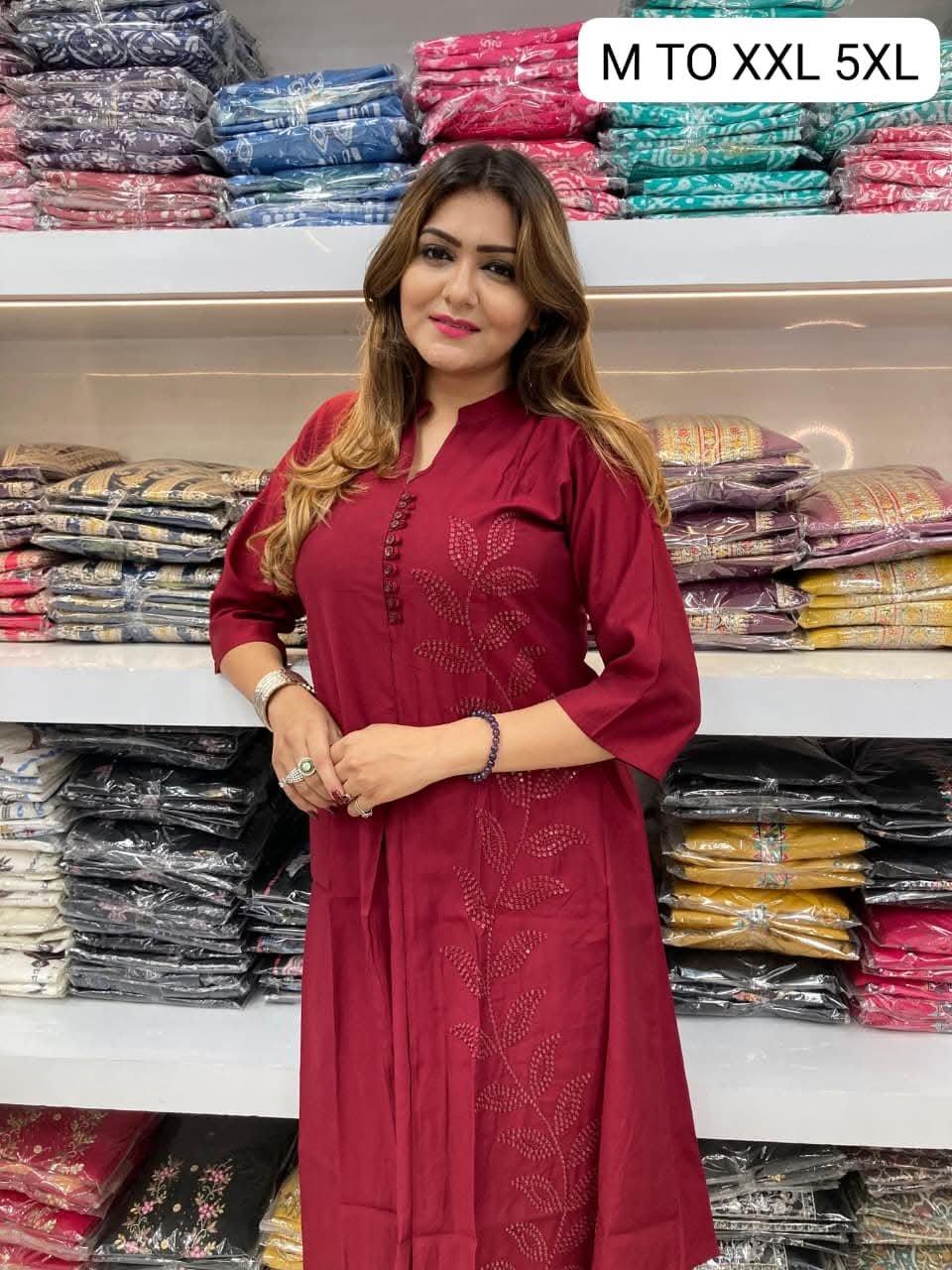 A-LINE KURTI WITH PLAZZO NF10542 - Image 2