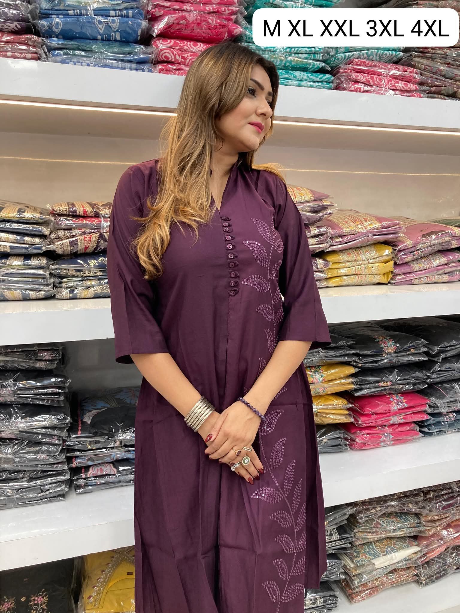 A-LINE KURTI WITH PLAZZO NF10542 - Image 6