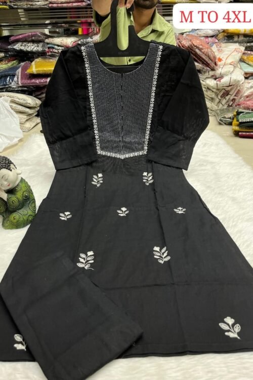 Upgrade your everyday wardrobe with this Long Coord Set, crafted in pure flex cotton fabric for maximum comfort and breathability. Designed with subtle Anker work, this set offers a clean, minimal, and stylish look—perfect for daily wear, office wear, casual outings, and relaxed styling 🌿✨  Available in inclusive sizing from M to 5XL, this coord set is designed to suit all body types with ease and comfort.