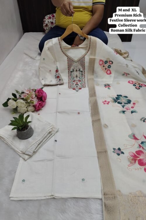 Celebrate every occasion in style with this Royal Viscose Silk Handwork Kurti Pant Dupatta Set, designed to deliver a rich festive look with premium craftsmanship. Made from luxurious viscose silk fabric, this set features elegant handwork on the kurti and a heavy designer dupatta, making it perfect for festivals, family functions, parties, and special celebrations 😍✨