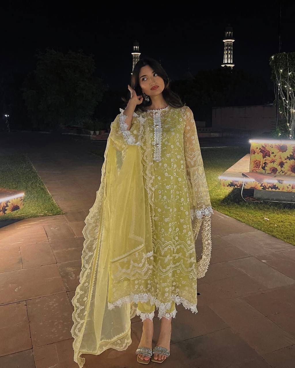 Elevate your festive and party wardrobe with this Designer Heavy Soft Net Top–Palazzo–Dupatta Set, crafted to deliver a graceful yet glamorous look. Designed for modern women who love elegance with comfort, this outfit is ideal for parties, weddings, festive celebrations, and special occasions.