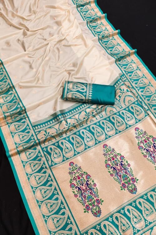 Celebrate timeless Indian heritage with our Soft & Pure Banarasi Paithani Silk Saree, crafted for women who love elegance, tradition, and luxury in every drape. This saree beautifully blends rich Banarasi artistry with classic Paithani charm, making it a perfect choice for weddings, festive occasions, family functions, and cultural celebrations